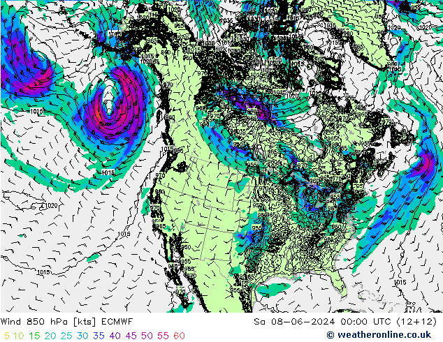 Wind 850 hPa ECMWF Sa 08.06.2024 00 UTC