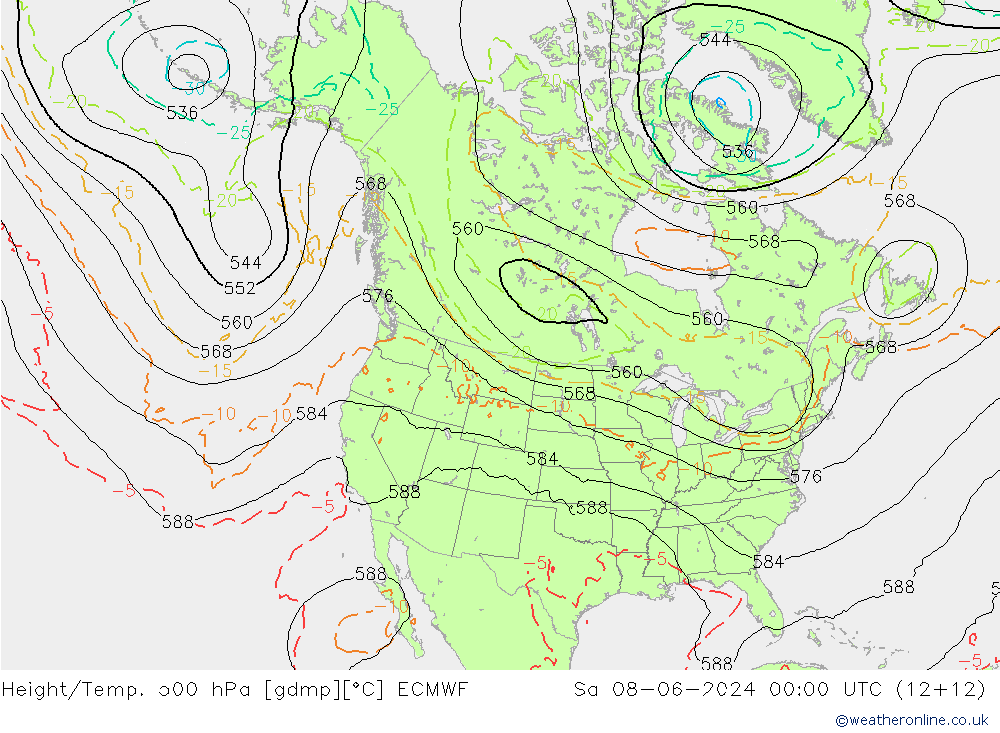 Z500/Rain (+SLP)/Z850 ECMWF So 08.06.2024 00 UTC