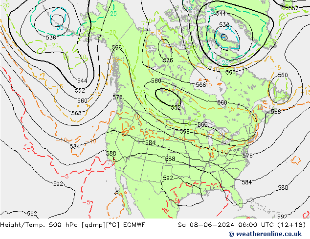 Z500/Regen(+SLP)/Z850 ECMWF za 08.06.2024 06 UTC