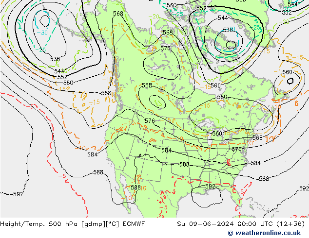 Z500/Rain (+SLP)/Z850 ECMWF Ne 09.06.2024 00 UTC