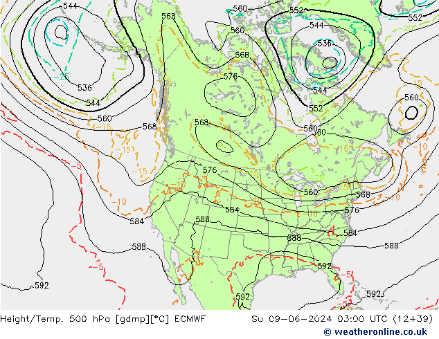 Height/Temp. 500 hPa ECMWF Su 09.06.2024 03 UTC