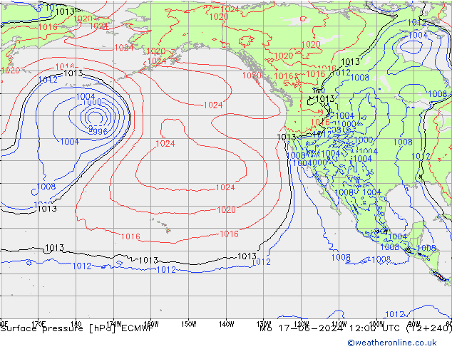 Surface pressure ECMWF Mo 17.06.2024 12 UTC