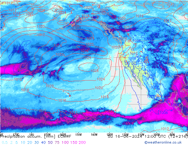 Nied. akkumuliert ECMWF So 16.06.2024 12 UTC