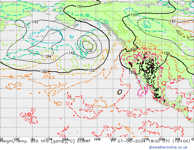 Z500/Yağmur (+YB)/Z850 ECMWF Cu 07.06.2024 18 UTC