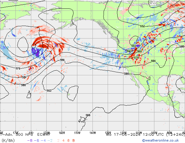 T-Adv. 500 гПа ECMWF пн 17.06.2024 12 UTC