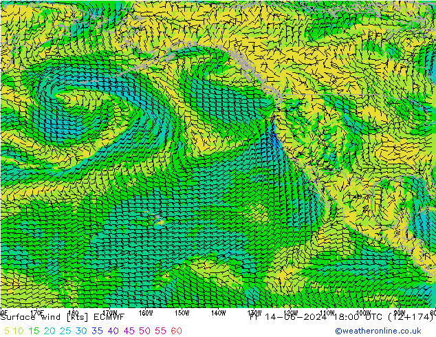 Wind 10 m ECMWF vr 14.06.2024 18 UTC