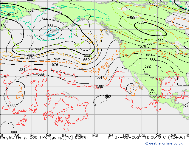 Z500/Yağmur (+YB)/Z850 ECMWF Cu 07.06.2024 18 UTC