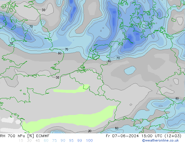 RH 700 hPa ECMWF Fr 07.06.2024 15 UTC