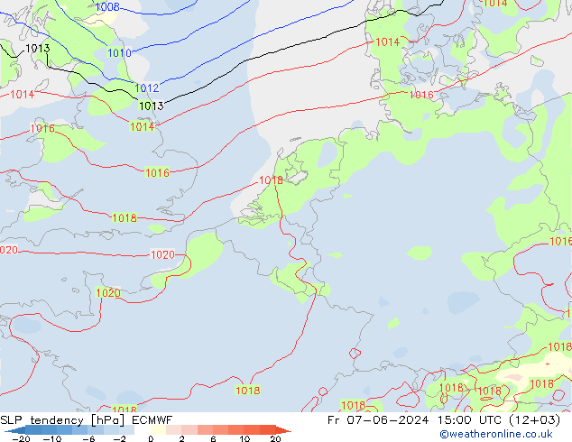 SLP tendency ECMWF Fr 07.06.2024 15 UTC