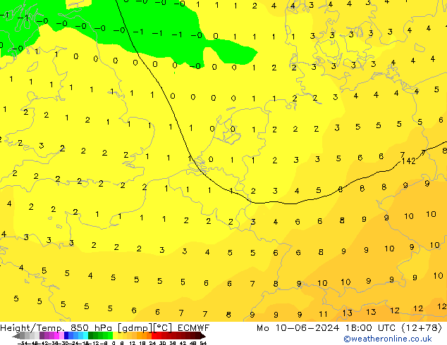 Z500/Regen(+SLP)/Z850 ECMWF ma 10.06.2024 18 UTC