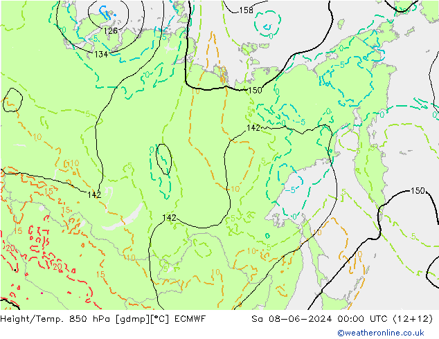 Z500/Rain (+SLP)/Z850 ECMWF Sáb 08.06.2024 00 UTC