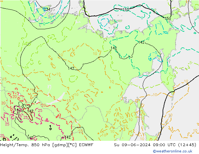 Height/Temp. 850 hPa ECMWF  09.06.2024 09 UTC