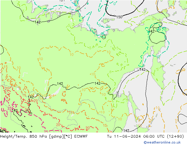 Height/Temp. 850 hPa ECMWF mar 11.06.2024 06 UTC