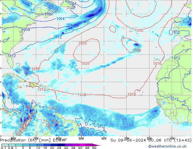 Z500/Rain (+SLP)/Z850 ECMWF Ne 09.06.2024 06 UTC