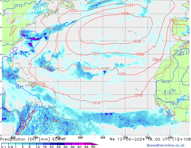 Z500/Rain (+SLP)/Z850 ECMWF  12.06.2024 00 UTC