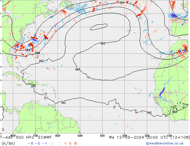 T-Adv. 500 hPa ECMWF We 12.06.2024 00 UTC