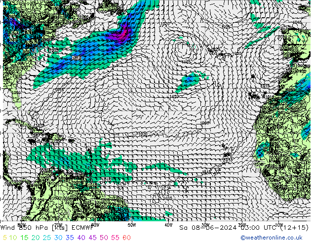 Wind 850 hPa ECMWF za 08.06.2024 03 UTC