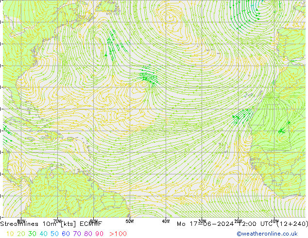 Rüzgar 10m ECMWF Pzt 17.06.2024 12 UTC