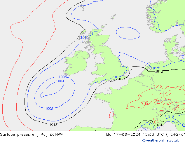 Yer basıncı ECMWF Pzt 17.06.2024 12 UTC