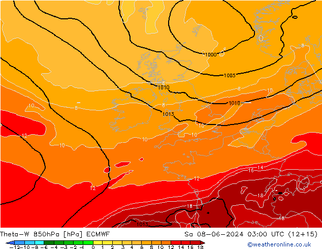 Theta-W 850hPa ECMWF Sa 08.06.2024 03 UTC