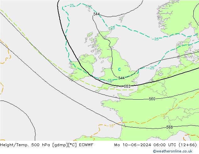 Z500/Rain (+SLP)/Z850 ECMWF  10.06.2024 06 UTC