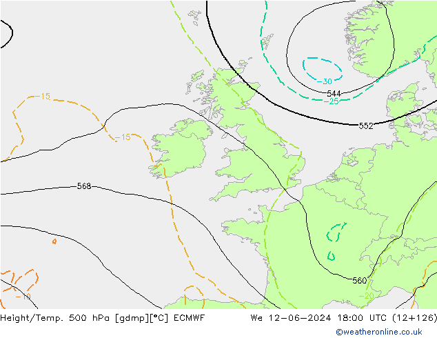 Z500/Rain (+SLP)/Z850 ECMWF St 12.06.2024 18 UTC