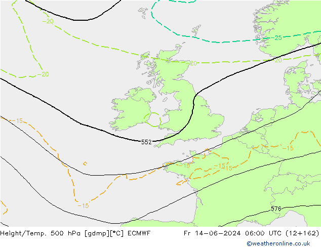 Z500/Regen(+SLP)/Z850 ECMWF vr 14.06.2024 06 UTC