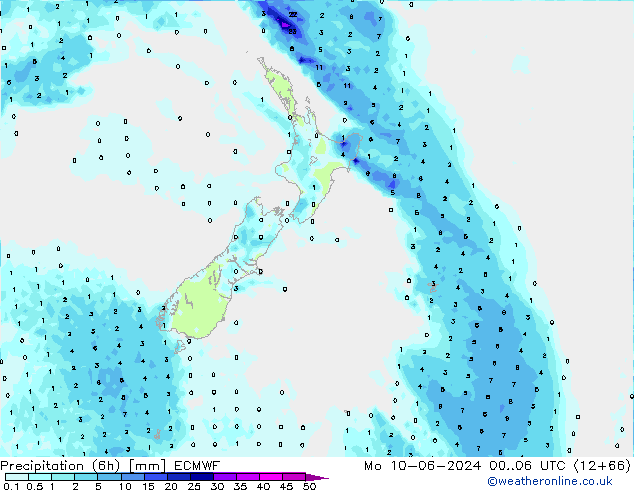 Z500/Rain (+SLP)/Z850 ECMWF Po 10.06.2024 06 UTC