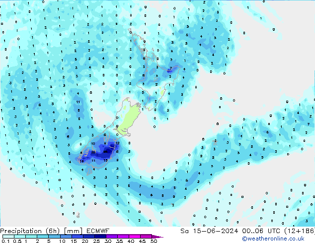 opad (6h) ECMWF so. 15.06.2024 06 UTC