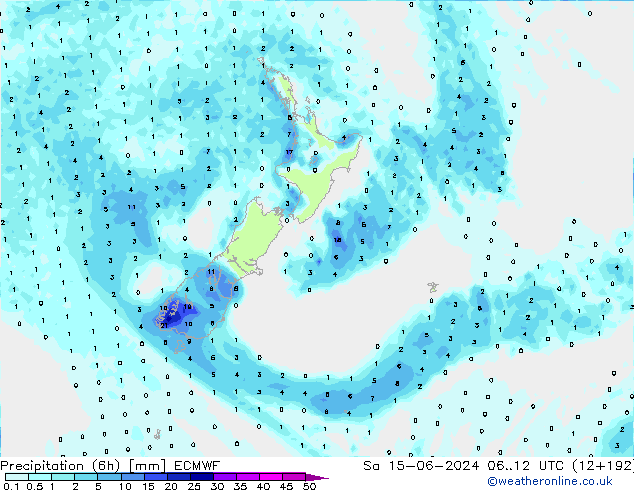 Z500/Rain (+SLP)/Z850 ECMWF Sa 15.06.2024 12 UTC