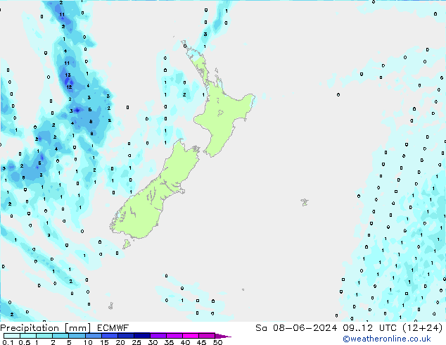 Précipitation ECMWF sam 08.06.2024 12 UTC