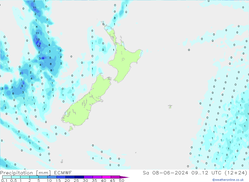 Précipitation ECMWF sam 08.06.2024 12 UTC