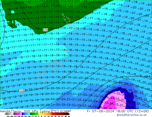 Z500/Regen(+SLP)/Z850 ECMWF vr 07.06.2024 18 UTC