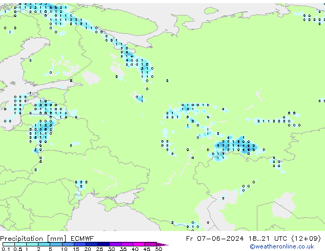 Precipitation ECMWF Fr 07.06.2024 21 UTC