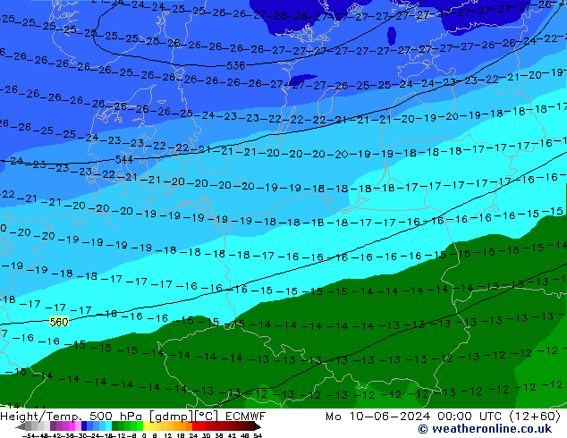 Z500/Rain (+SLP)/Z850 ECMWF  10.06.2024 00 UTC