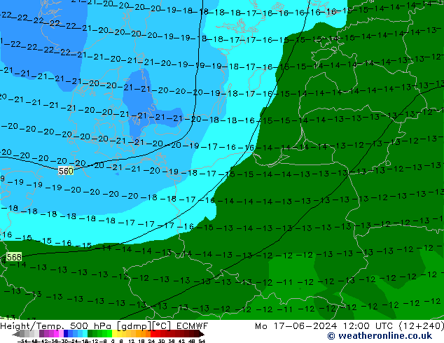 Géop./Temp. 500 hPa ECMWF lun 17.06.2024 12 UTC