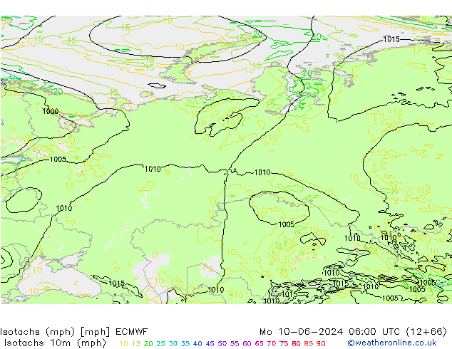 Isotachs (mph) ECMWF Seg 10.06.2024 06 UTC