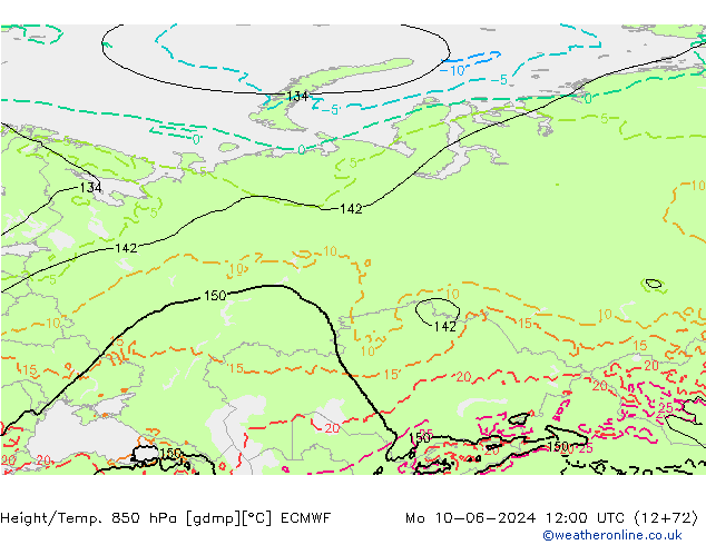 Z500/Rain (+SLP)/Z850 ECMWF lun 10.06.2024 12 UTC