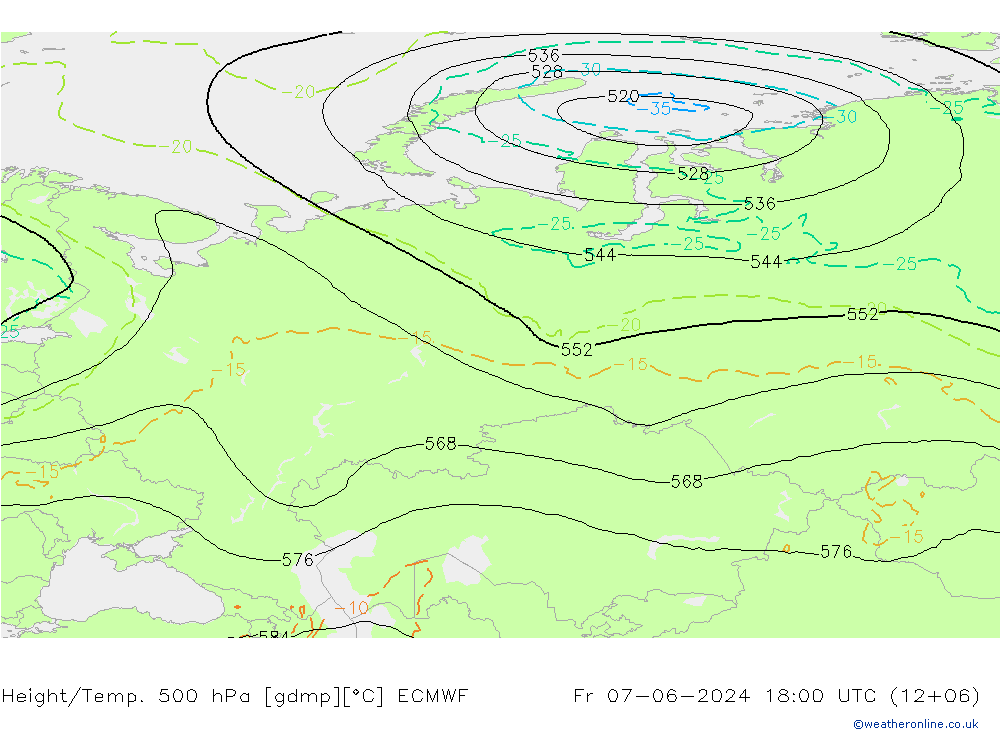 Z500/Rain (+SLP)/Z850 ECMWF  07.06.2024 18 UTC