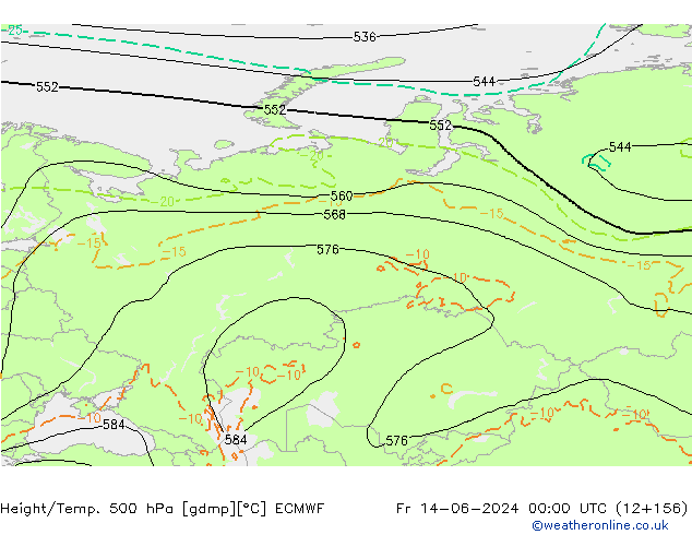 Height/Temp. 500 hPa ECMWF  14.06.2024 00 UTC