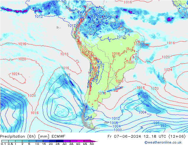 Z500/Rain (+SLP)/Z850 ECMWF vie 07.06.2024 18 UTC