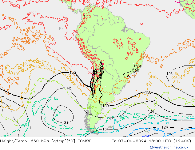 Z500/Rain (+SLP)/Z850 ECMWF vie 07.06.2024 18 UTC