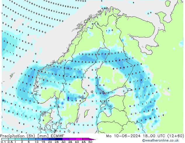 Z500/Rain (+SLP)/Z850 ECMWF Mo 10.06.2024 00 UTC