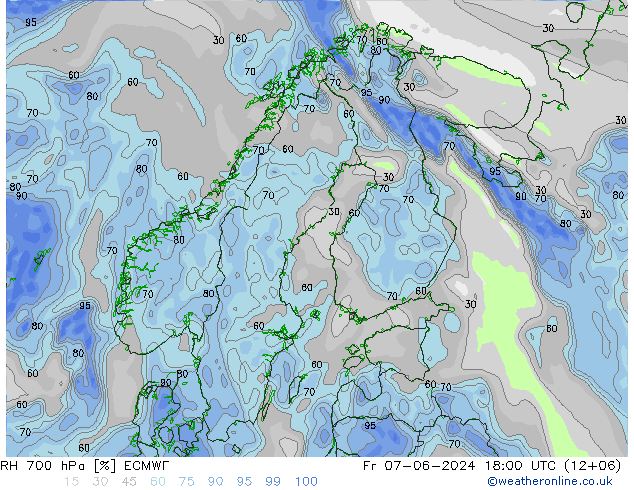 RH 700 hPa ECMWF Fr 07.06.2024 18 UTC