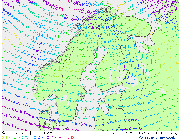 Wind 500 hPa ECMWF Fr 07.06.2024 15 UTC