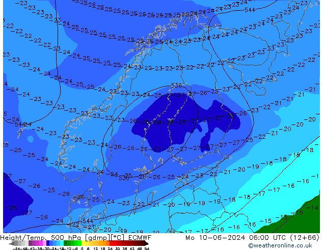 Z500/Rain (+SLP)/Z850 ECMWF пн 10.06.2024 06 UTC