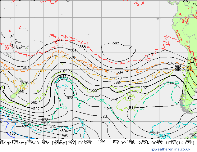 Height/Temp. 500 hPa ECMWF  09.06.2024 00 UTC