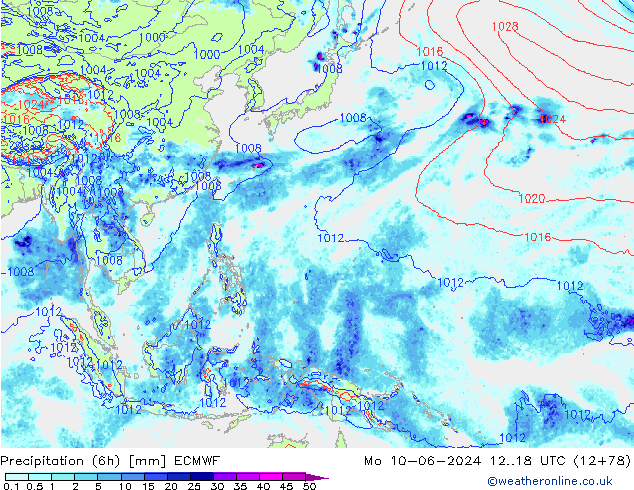 Z500/Rain (+SLP)/Z850 ECMWF Mo 10.06.2024 18 UTC