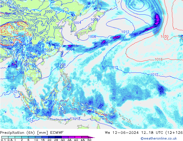 Z500/Rain (+SLP)/Z850 ECMWF Mi 12.06.2024 18 UTC