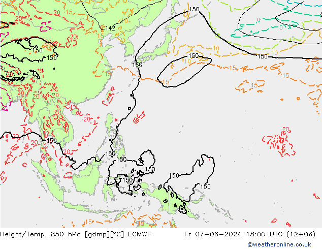 Z500/Rain (+SLP)/Z850 ECMWF Fr 07.06.2024 18 UTC